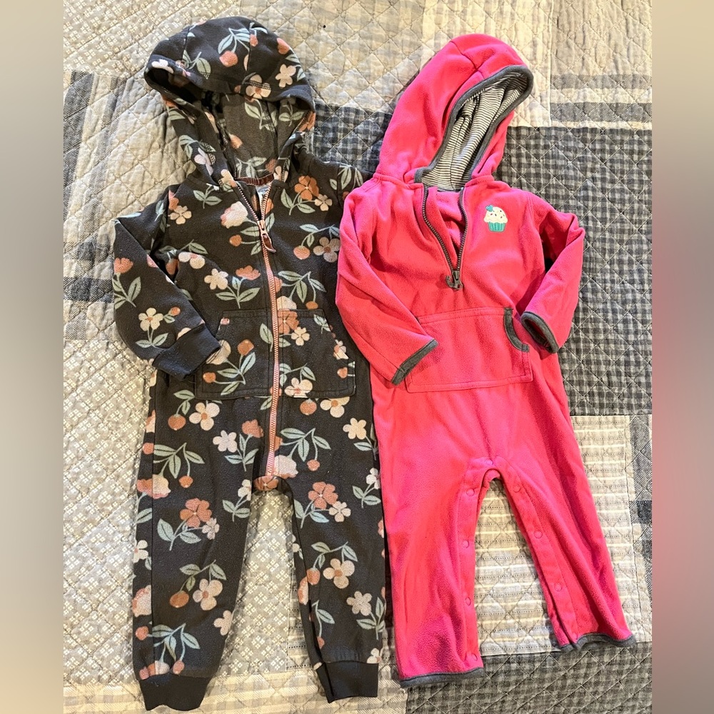 Set of two Carters one piece suits size 18 months